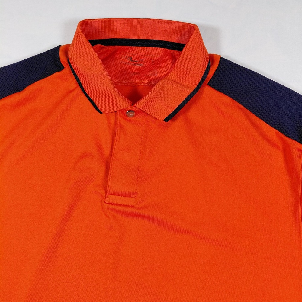 RLX Ralph Lauren Mens Large Orange Performance Golf Polo Shirt Short Sleeve XL